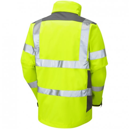 Leo Exmoor Ecoviz 10K Performance+ Breathable Jacket Hi-Vis Yellow - Abbigliamento da lavoro - Abbigliamento da Lavoro Taglie Forti Uomo