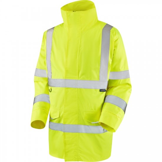 Leo Tawstock EcoViz 4K Baffle Lined Anorak Hi-Vis Yellow - Abbigliamento da lavoro - Abbigliamento da Lavoro Taglie Forti Uomo