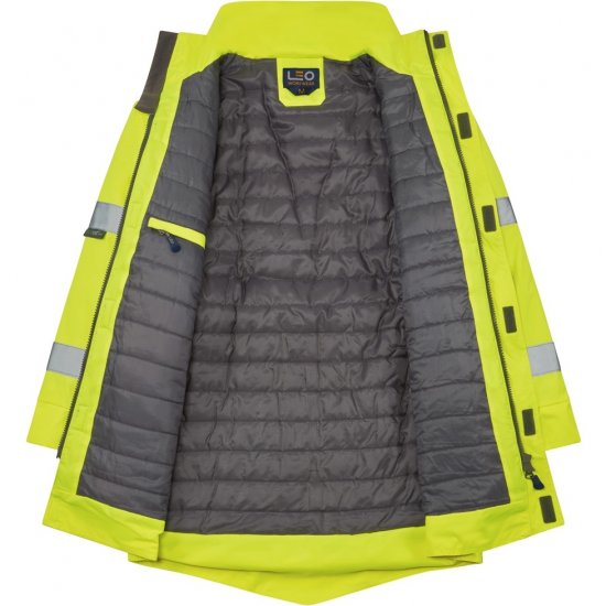 Leo Tawstock EcoViz 4K Baffle Lined Anorak Hi-Vis Yellow - Abbigliamento da lavoro - Abbigliamento da Lavoro Taglie Forti Uomo
