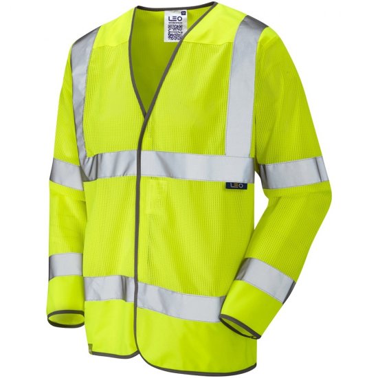 Leo Fremington Ecoviz Mesh Sleeved Waistcoat Hi-Vis Yellow - Abbigliamento da lavoro - Abbigliamento da Lavoro Taglie Forti Uomo
