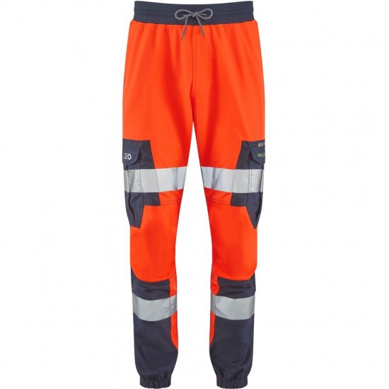 Leo Hawkcombe Ecoviz High Performance Ballistic Stretch Trousers Hi-Vis Orange/Navy - Abbigliamento da lavoro - Abbigliamento da Lavoro Taglie Forti Uomo