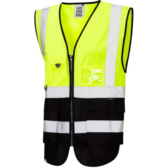 Leo Lynton Ecoviz Superior Waistcoat Hi-Vis Yellow/Black - Abbigliamento da lavoro - Abbigliamento da Lavoro Taglie Forti Uomo