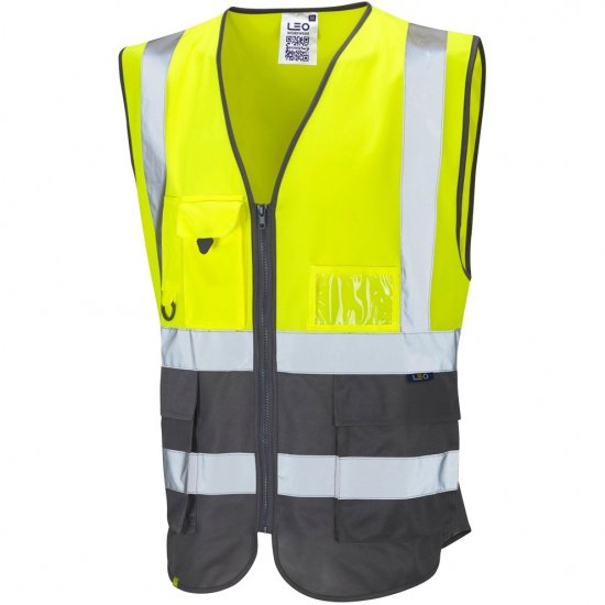 Leo Lynton Ecoviz Superior Waistcoat Hi-Vis Yellow/Grey - Abbigliamento da lavoro - Abbigliamento da Lavoro Taglie Forti Uomo