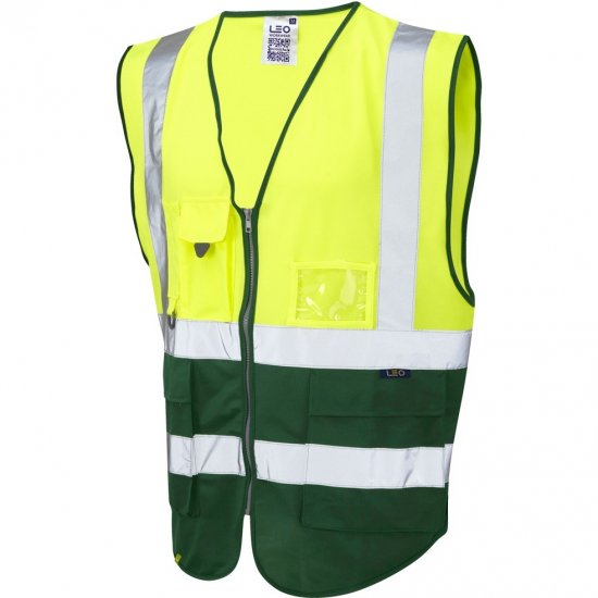 Leo Lynton Ecoviz Superior Waistcoat Hi-Vis Yellow/Green - Abbigliamento da lavoro - Abbigliamento da Lavoro Taglie Forti Uomo