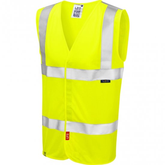 Leo Milford Ecoviz Lfs Waistcoat Hi-Vis Yellow - Abbigliamento da lavoro - Abbigliamento da Lavoro Taglie Forti Uomo