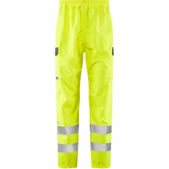 Leo Westleigh Ecoviz 10K Performance Breathable Overtrouser Hi-Vis Yellow - Abbigliamento da lavoro - Abbigliamento da Lavoro Taglie Forti Uomo