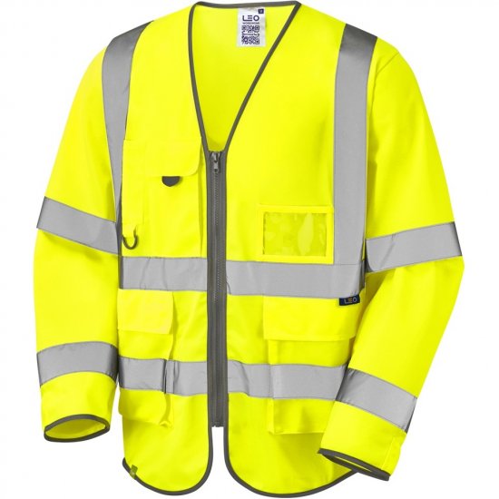 Leo Wrafton Ecoviz Superior Sleeved Waistcoat Hi-Vis Yellow - Abbigliamento da lavoro - Abbigliamento da Lavoro Taglie Forti Uomo