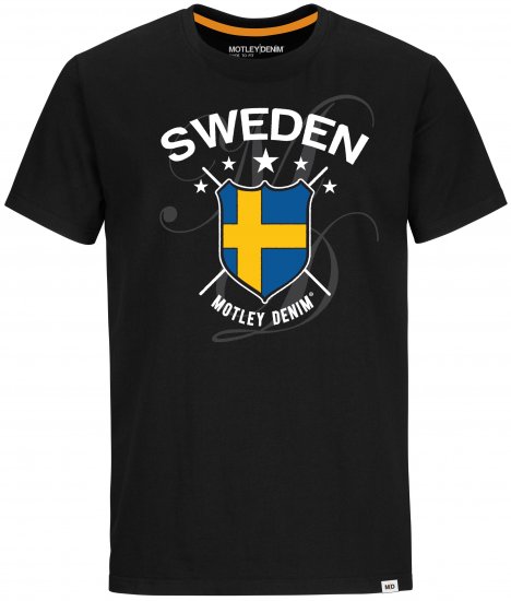 Motley Denim Sweden T-shirt Black - Magliette - Magliette Uomo Taglie Forti