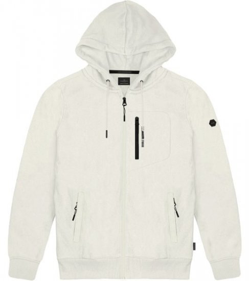 Double Outfitters MTOP-1160 Felpa con cappuccio e zip Bianco - Felpe & felpe con cappuccio - Felpe & Felpe con Cappuccio Uomo Taglie Forti