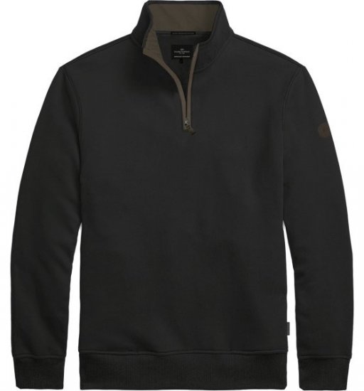 Double Outfitters MTOP-1163 Felpa con mezza zip Nero - Felpe & felpe con cappuccio - Felpe & Felpe con Cappuccio Uomo Taglie Forti