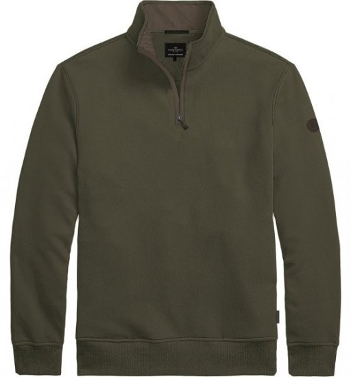 Double Outfitters MTOP-1163 Felpa con mezza zip Kaki - Felpe & felpe con cappuccio - Felpe & Felpe con Cappuccio Uomo Taglie Forti