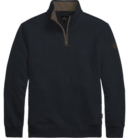 Double Outfitters MTOP-1163 Felpa con mezza zip Blu navy - Felpe & felpe con cappuccio - Felpe & Felpe con Cappuccio Uomo Taglie Forti