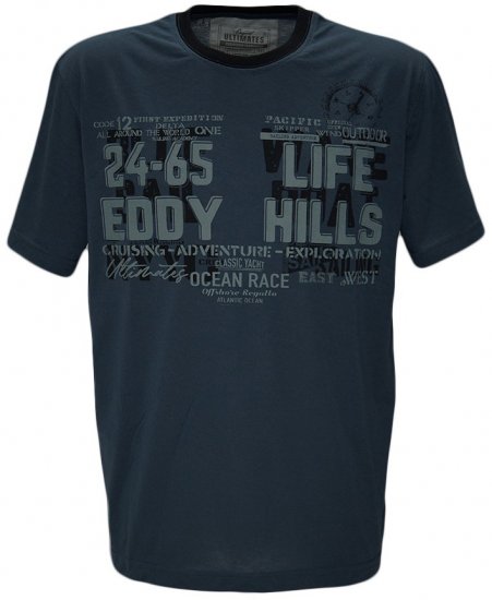 EDDY HILLS Life T-shirt Navy - Magliette - Magliette Uomo Taglie Forti