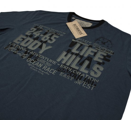 EDDY HILLS Life T-shirt Navy - Magliette - Magliette Uomo Taglie Forti