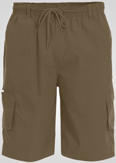 D555 Nick Pantaloncini Cargo con Vita Elasticizzata Beige - Shorts - Pantaloncini Uomo Taglie Forti