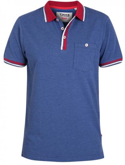 D555 Nigel Polo Denim Blue - Polo - Polo Uomo Taglie Forti