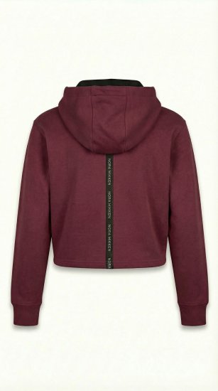 Nora Mikken KAMILLA Cropped Hoodie Burgundy - ABBIGLIAMENTO DA DONNA XS-XXL - 