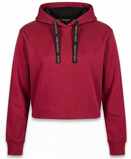 Nora Mikken KAMILLA Cropped Hoodie Burgundy - ABBIGLIAMENTO DA DONNA XS-XXL - 