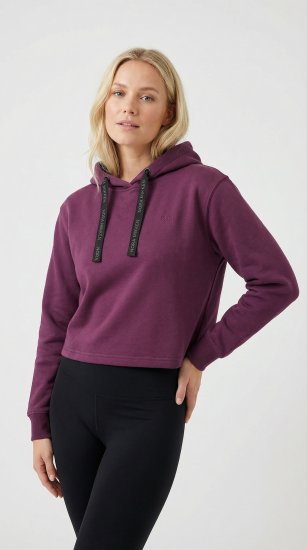 Nora Mikken KAMILLA Cropped Hoodie Mauve Wine - ABBIGLIAMENTO DA DONNA XS-XXL - 