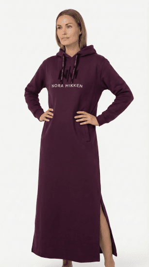 Nora Mikken MARI Maxi Hoodie Dress Mauve Wine - ABBIGLIAMENTO DA DONNA XS-XXL - 