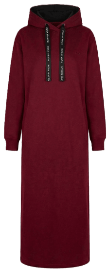 Nora Mikken MARTINA Maxi Hoodie Dress Burgundy - ABBIGLIAMENTO DA DONNA XS-XXL - 