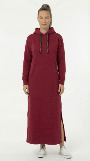 Nora Mikken MARTINA Maxi Hoodie Dress Burgundy - ABBIGLIAMENTO DA DONNA XS-XXL - 