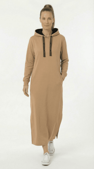 Nora Mikken MARTINA Maxi Hoodie Dress Camel - ABBIGLIAMENTO DA DONNA XS-XXL - 