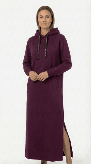 Nora Mikken MARTINA Maxi Hoodie Dress Mauve Wine - ABBIGLIAMENTO DA DONNA XS-XXL - 