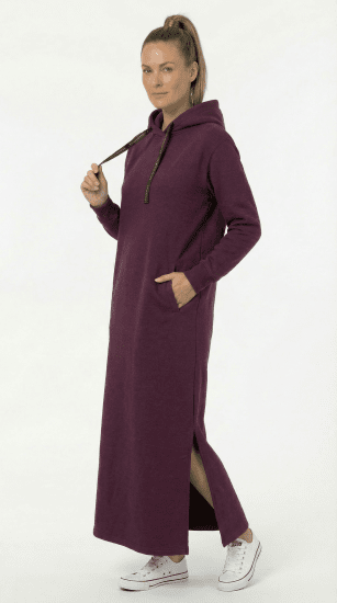 Nora Mikken MARTINA Maxi Hoodie Dress Mauve Wine - ABBIGLIAMENTO DA DONNA XS-XXL - 