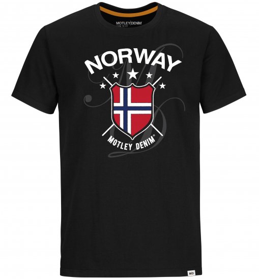 Motley Denim Norway T-shirt Black - Magliette - Magliette Uomo Taglie Forti