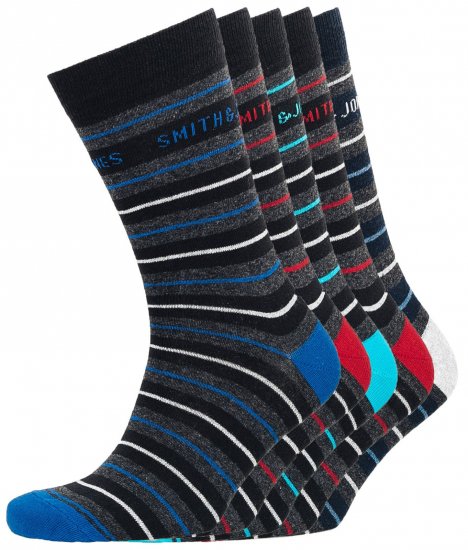 Smith & Jones Ockey 5-pack Socks (41-46) - Intimo & costumi da bagno - Intimo Taglie Forti Uomo