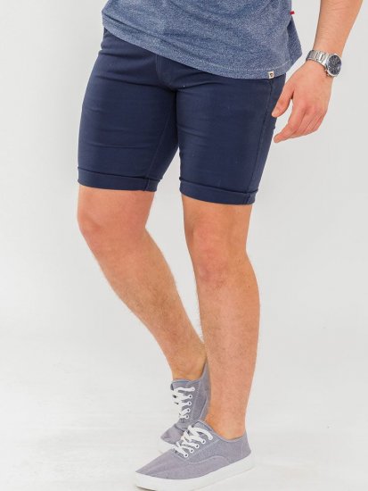 D555 Opala-1 Stretch Chino Shorts Navy - Shorts - Pantaloncini Uomo Taglie Forti