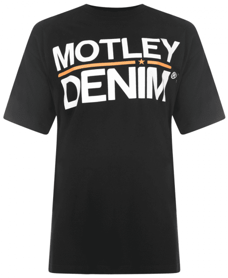 Motley Denim Logo T-shirt Black - Magliette - Magliette Uomo Taglie Forti