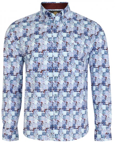 Kam Jeans P007 LS Digital Print Shirt - Camicie - Camicie Taglie Forti Uomo