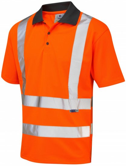 Leo Rockham Coolviz Polo Shirt Hi-Vis Orange - Abbigliamento da lavoro - Abbigliamento da Lavoro Taglie Forti Uomo