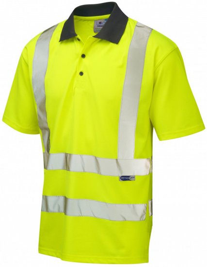 Leo Rockham Coolviz Polo Shirt Hi-Vis Yellow - Abbigliamento da lavoro - Abbigliamento da Lavoro Taglie Forti Uomo