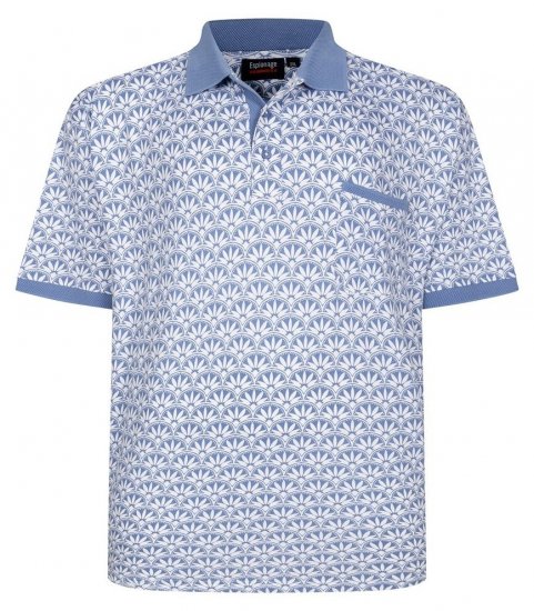 Espionage P231 Polo con stampa geometrica blu/bianco - Polo - Polo Uomo Taglie Forti