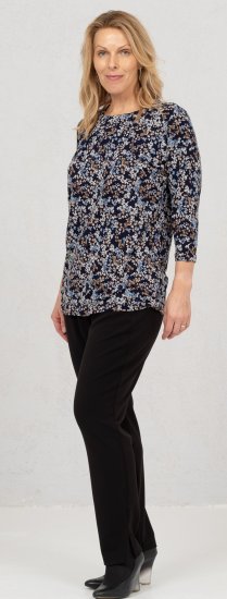 Scandinavian Caramel Tiny Flower Petals Blouse Light Blue - T-shirt stampate da donna - 