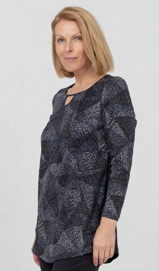 Scandinavian Caramel Triangles Tunic Dark Blue - T-shirt stampate da donna - 