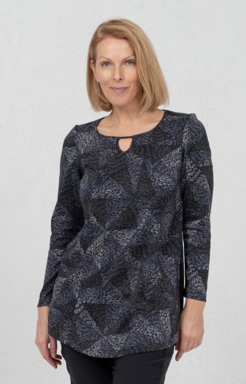 Scandinavian Caramel Triangles Tunic Dark Blue - T-shirt stampate da donna - 