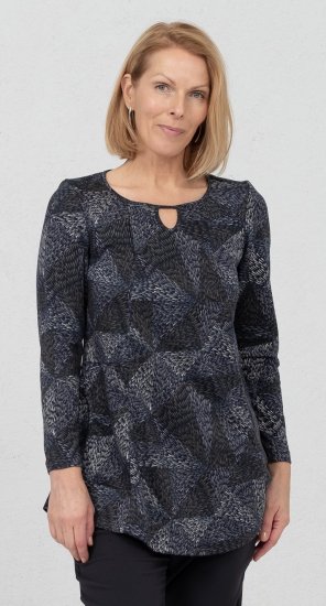 Scandinavian Caramel Triangles Tunic Dark Blue - T-shirt stampate da donna - 