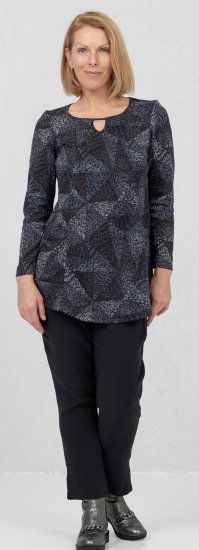 Scandinavian Caramel Triangles Tunic Dark Blue - T-shirt stampate da donna - 