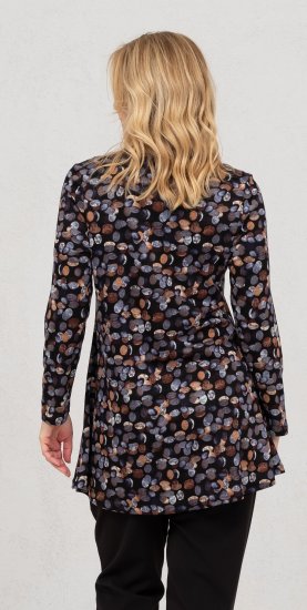 Scandinavian Caramel Flower Petals Tunic Copper and Blue - T-shirt stampate da donna - 