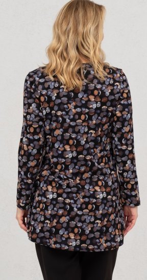 Scandinavian Caramel Flower Petals Tunic Copper and Blue - T-shirt stampate da donna - 
