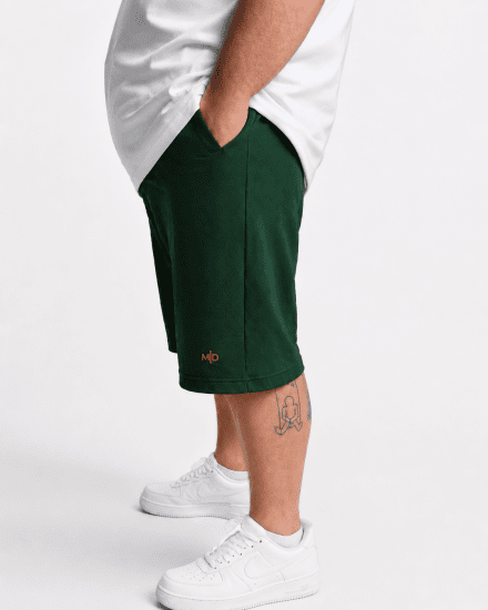 Motley Denim Paris Sweatshorts Racing Green - Pantaloni & pantaloncini tuta - Pantaloni Tuta Uomo Taglie Forti