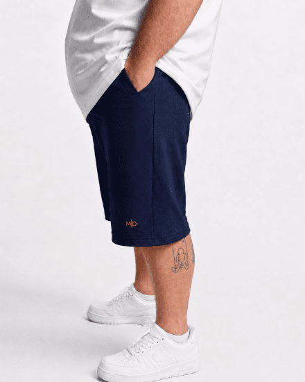 Motley Denim Paris Sweatshorts Navy - Pantaloni & pantaloncini tuta - Pantaloni Tuta Uomo Taglie Forti