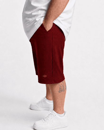 Motley Denim Paris Sweatshorts Red - Pantaloni & pantaloncini tuta - Pantaloni Tuta Uomo Taglie Forti