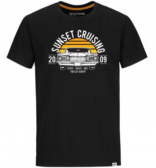 Motley Denim Plymouth T-shirt Black - Magliette - Magliette Uomo Taglie Forti