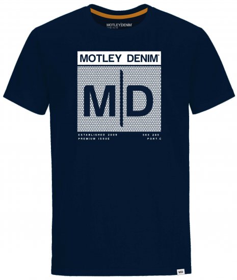 Motley Denim Poole T-shirt Navy - Magliette - Magliette Uomo Taglie Forti