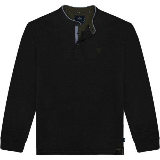 Double Outfitters PS-3099 Polo Shirt Mao Collar Black - Polo - Polo Uomo Taglie Forti